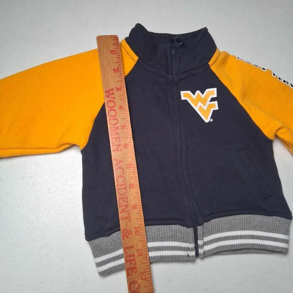 WVU Mountaineers Sweatshirt Baby 3-6 Mos Zip Up West Virginia University Sports - Picture 5 of 16
